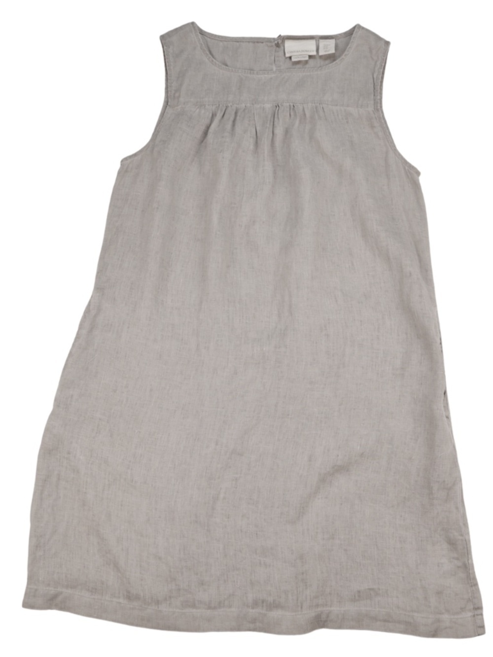 Cynthia Rowley Linen Shift Dress With Pockets Gray Medium